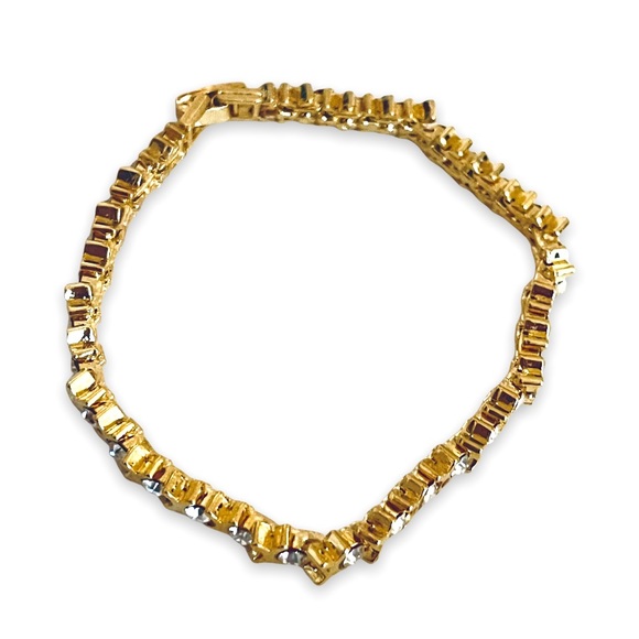 Vintage Moscow 4.80ct. White Topaz 14k Gold Tennis Bracelet 1950s - Picture 4 of 16